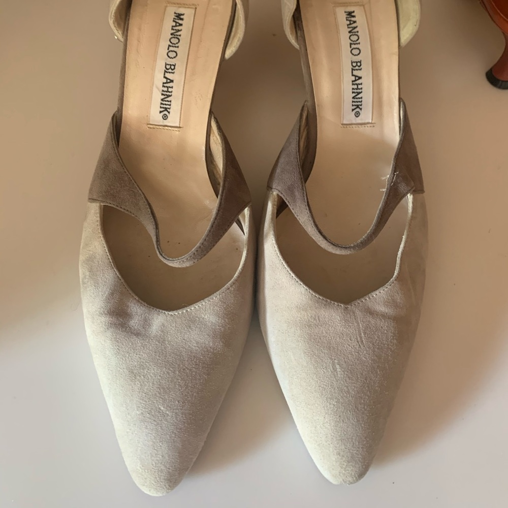 Grey Manolo Blahnik heels